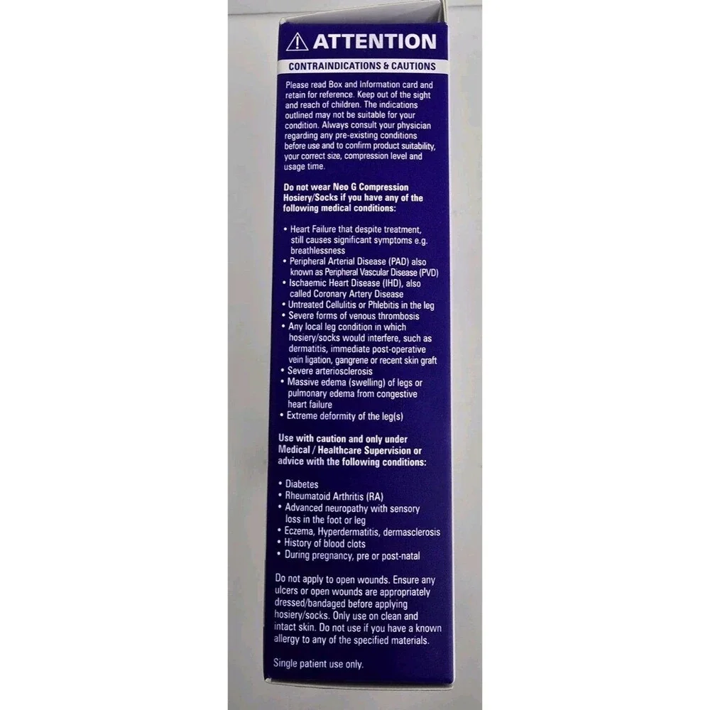 NEO G Post Surgical Knee High Anti-Embolism Stockings White Size XL 18mmHg NEW